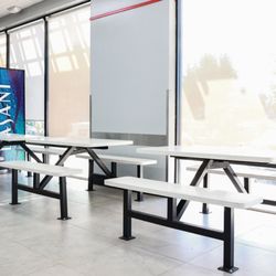 Brand new seating area with quarts tables!