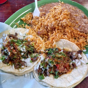 Lola's Market - #10. 2 carne tacos with rice and beans. - Mexican Near Me - Santa Rosa, California Lola's Market - #10. 2 carne tacos with rice and beans. - Mexican Near Me - Santa Rosa, California