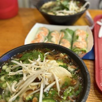 Saigon Noodles - the chicken pho with shrimp spring rolls - Vietnamese Near Me - Salinas, California Saigon Noodles - the chicken pho with shrimp spring rolls - Vietnamese Near Me - Salinas, California