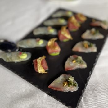 Marea - crudo di tonmo, crudo di hamachi, and crudo di passera - Italian Near Me - New York, New York