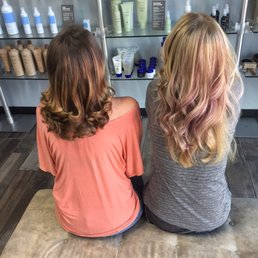 Beautiful balayage and blonde with pink highlights! Thanks Cam and James!