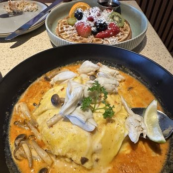 Khao Hom - Crabby TomYum Omelet & Khao Hom Waffle - Thai Near Me - Hayward, California