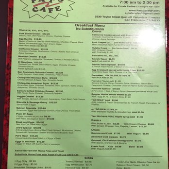 Pat's Cafe - Menuseful. - Breakfast & Brunch Near Me - San Francisco, California Pat's Cafe - Menuseful. - Breakfast & Brunch Near Me - San Francisco, California