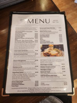 Menu photo 2 Chapel Cafe Port Isaac, CON