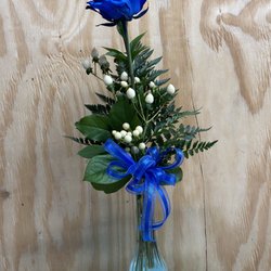 Arlene's Flowers & Gifts - Single Blue Rose Budvase