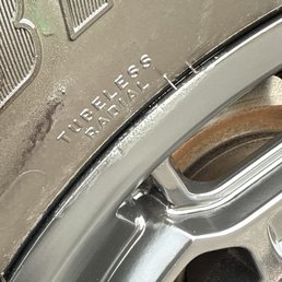 Scratched rim that has been painted over