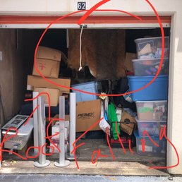 That is the ceiling falling due to water damage from the roof. That is the ceiling falling due to water damage from the roof.