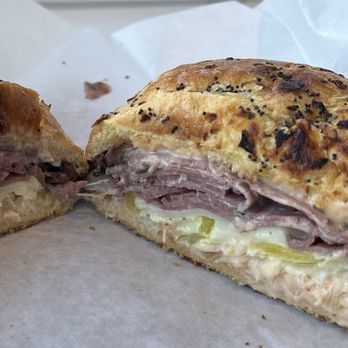 Henri's Bakery & Deli - Reuben with pastrami on an onion roll. WHEW soo good. - Bakeries Near Me - Brookhaven, Georgia