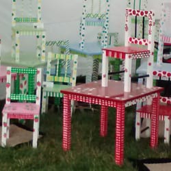 Festival Of The Arts - Hand painted table and chairs for your toddlers. Purchase one you like or have personalized by decor or add child's name.