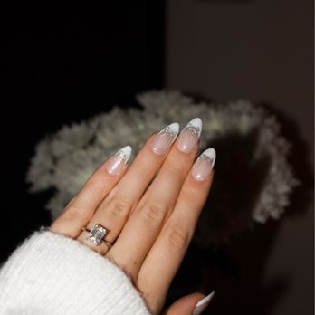Nails Design II - holiday bow French tip - Nail Salons Near Me - Warrenton, Virginia