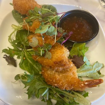 Love At First Bite - Coconut shrimp with a dipping sauce - Breakfast & Brunch Near Me - Atlanta, Georgia Love At First Bite - Coconut shrimp with a dipping sauce - Breakfast & Brunch Near Me - Atlanta, Georgia
