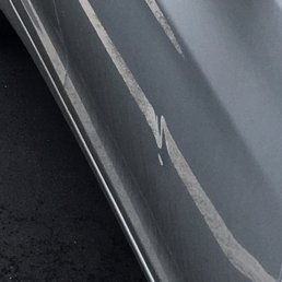 Angle view of dent