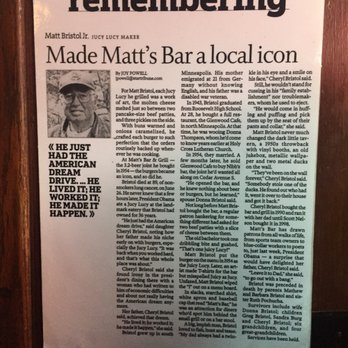 Matt's Bar - Burgers Near Me - Minneapolis, Minnesota