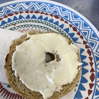 Bagel Junction - Bagel with the minimal amount of cream cheese on it. - Coffee & Tea Near Me - Auburn, California