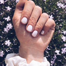 Got a white colored gel manicure Got a white colored gel manicure