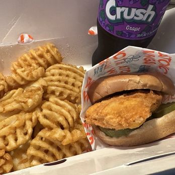Atomic Wings Fresh Meadows - Classic Chicken Sandwich Combo w/ Waffle Fries & 20 oz Grape Crush - Chicken Wings Near Me - Fresh Meadows, New York