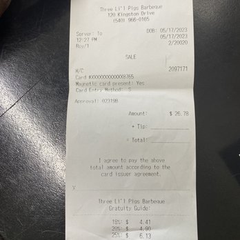 Three Li'l Pigs Barbeque - Original time order was placed! - Barbeque Near Me - Daleville, Virginia