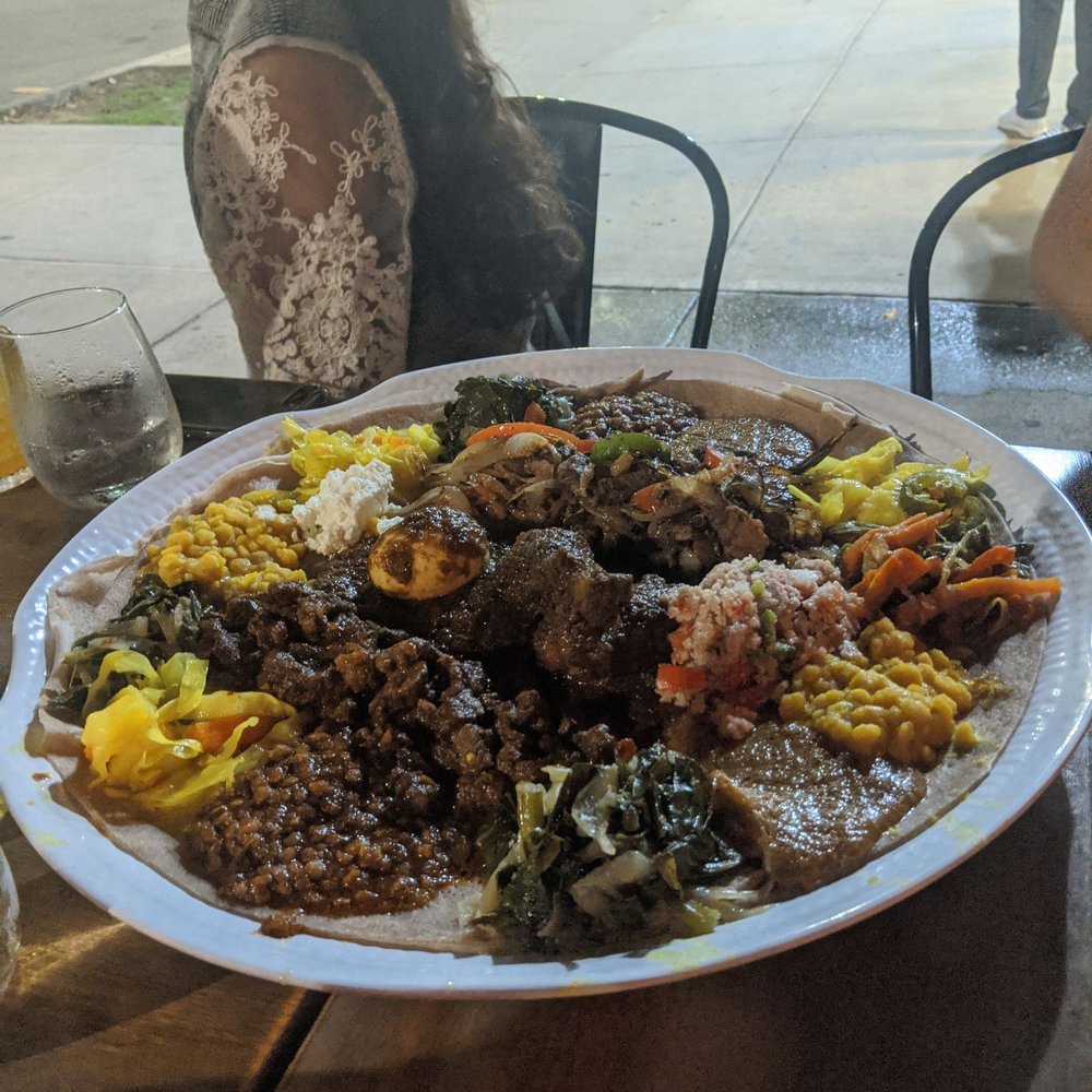 Awash Brooklyn - Doro wat, awash tibs, yebeg tibs, and veggie sampler. - Ethiopian Near Me - Brooklyn, New York