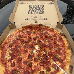 Pie Trap Spicy Pepperoni Pizza with Light Jalapeños. So F'ing Good!!! Pie Trap Spicy Pepperoni Pizza with Light Jalapeños. So F'ing Good!!!