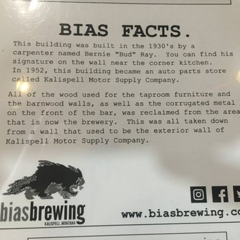 Bias Brewing - Bias Facts. - Breweries Near Me - Kalispell, Montana Bias Brewing - Bias Facts. - Breweries Near Me - Kalispell, Montana