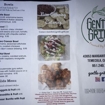Gentle Grill - Menu as of May 2019 - Vegan Near Me - Temecula, California Gentle Grill - Menu as of May 2019 - Vegan Near Me - Temecula, California