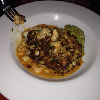 Yuca Bar - The Crusted Talapia with white wine shrimp sauce & cilantro Rice - Latin American Near Me - New York, New York Yuca Bar - The Crusted Talapia with white wine shrimp sauce & cilantro Rice - Latin American Near Me - New York, New York