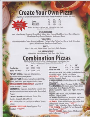 Menu photo 2 Papa K's Pizza Bellaire, MI Menu photo 2 Papa K's Pizza Bellaire, MI