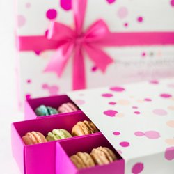 Le Macaron French Pastries - Beautifully packaged French macarons make an elegant gift for birthdays, celebrations, holidays or simply brightening someone's day.