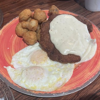 Mandy's Breakfast House - Fried Mushrooms, Beef, gravy and over easy eggs - Breakfast & Brunch Near Me - Sonora, California Mandy's Breakfast House - Fried Mushrooms, Beef, gravy and over easy eggs - Breakfast & Brunch Near Me - Sonora, California