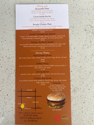 Menu photo 1 The Burger Palace Los Angeles, CA