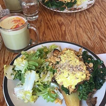 Nourish In The Harbour - Vegan Golden Benny (tempeh) and matcha latte - delicious - Breakfast & Brunch Near Me - Victoria, British Columbia Nourish In The Harbour - Vegan Golden Benny (tempeh) and matcha latte - delicious - Breakfast & Brunch Near Me - Victoria, British Columbia