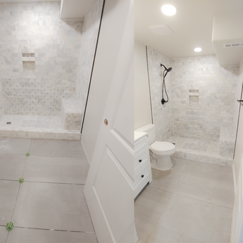 Davies Advanced Construction - WHITE BATHROOM REMODEL - General Contractors Near Me Davies Advanced Construction - WHITE BATHROOM REMODEL - General Contractors Near Me