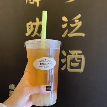 Bobaloca Bubble Tea and Coffee House - Iced lychee jasmine green tea with coconut jelly - Coffee & Tea Near Me - West New York, New Jersey