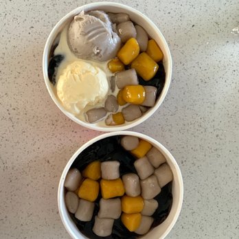 Meet Fresh - top: double taro signature bottom: icy grass jelly signature - Bubble Tea Near Me - Westminster, California
