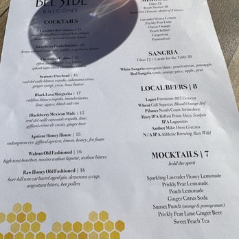 Beeside Balcony - Drink menu - Mediterranean Near Me - LA JOLLA, California Beeside Balcony - Drink menu - Mediterranean Near Me - LA JOLLA, California