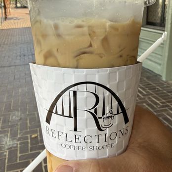 Reflections Coffee Shoppe - This is an Iced Salted Carmel Espresso Latte - Coffee & Tea Near Me - Selma, Alabama Reflections Coffee Shoppe - This is an Iced Salted Carmel Espresso Latte - Coffee & Tea Near Me - Selma, Alabama
