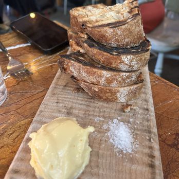 Mirabelle Wine Bar - Bread & butter with (I think smoked) salt - Wine Bars Near Me - Los Angeles, California Mirabelle Wine Bar - Bread & butter with (I think smoked) salt - Wine Bars Near Me - Los Angeles, California