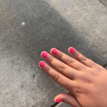 Em Salon & Spa - Very cute bright pink- regular manicure - Nail Salons Near Me - Bellevue, Washington Em Salon & Spa - Very cute bright pink- regular manicure - Nail Salons Near Me - Bellevue, Washington