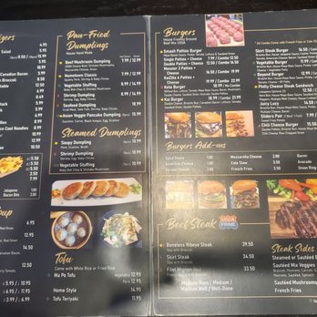 Kai Burgers & Dumplings - Menu 1/4 - New American Near Me - Great Neck, New York