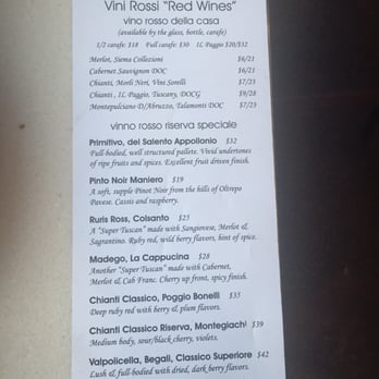 Il Radicchio - Red wine list. - Italian Near Me - Arlington, Virginia Il Radicchio - Red wine list. - Italian Near Me - Arlington, Virginia