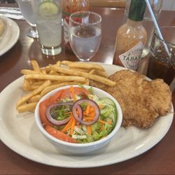 Mi Casita Matancera - Pollo Empanizado with salad and fries