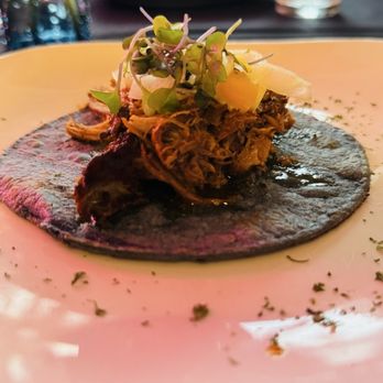 Tres Muchachos - Yucatan Style Pork on Oaxacan Black Bean Tamal - Breakfast & Brunch Near Me - Costa Mesa, California