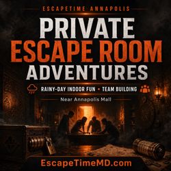 Escape Time - Looking for a fun indoor activity in Severna Park?  EscapeTime Escape Rooms offers private escape room adventures for families, friends