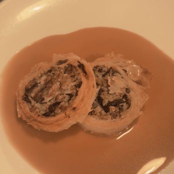 Angelas Eatery - Duck Strudel with a cranberry cream sauce. - Mediterranean Near Me - Alameda, California Angelas Eatery - Duck Strudel with a cranberry cream sauce. - Mediterranean Near Me - Alameda, California