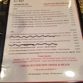 Tasting menu from 2/17/19. Only a couple changes from this.