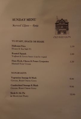 Menu photo 5 The Old Red Lion London, XGL Menu photo 5 The Old Red Lion London, XGL
