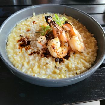 VAGA Restaurant & Bar - Market Risotto Arborio Rice, Coastal Roots Vegetables, Cotija Cheese Added grilled shrimp - Latin American Near Me - Encinitas, California VAGA Restaurant & Bar - Market Risotto Arborio Rice, Coastal Roots Vegetables, Cotija Cheese Added grilled shrimp - Latin American Near Me - Encinitas, California