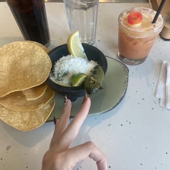 Mas Taco Bar - Dr. Pepper, peach and guava margarita, chips and guacamole - Breakfast & Brunch Near Me - Folsom, California Mas Taco Bar - Dr. Pepper, peach and guava margarita, chips and guacamole - Breakfast & Brunch Near Me - Folsom, California