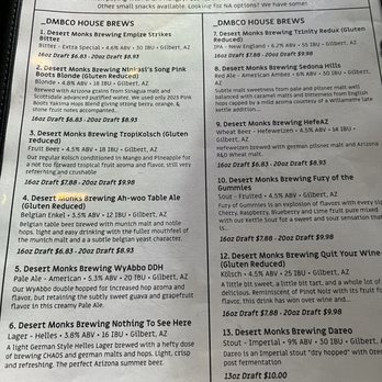 Desert Monks Brewing - Menu - Breweries Near Me - Gilbert, Arizona