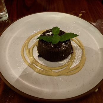 Miriam - Chocolate Volcano (molten chocolate cake with cardamom crème) - tasted good but came out just room temp and chocolate was not molten at all - Mediterranean Near Me - New York, New York Miriam - Chocolate Volcano (molten chocolate cake with cardamom crème) - tasted good but came out just room temp and chocolate was not molten at all - Mediterranean Near Me - New York, New York